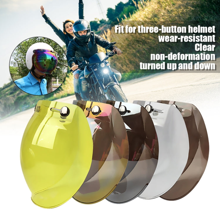 Soman Motorcycle Bubble Visor Open Face Helmet Visor Helmet Windshield Shield with Transparent Frame(Yellow) - free shipping - PMC TechLife - Order now!