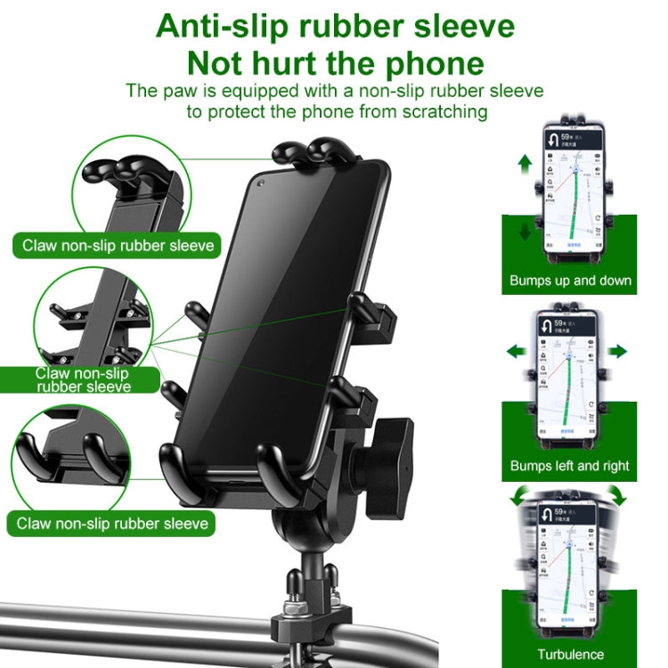 M10 Bolt Ball-Head Motorcycle Multi-function Eight-jaw Aluminum Phone Navigation Holder Bracket with Anti-theft Knobs - Holder by PMC TechLife | Online Shopping South Africa | PMC TechLife | Buy Now Pay Later Mobicred