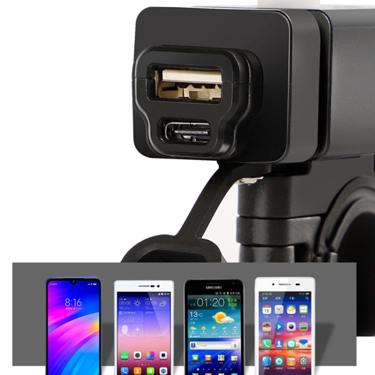 Motorcycle Mobile Phone Charger QC3.0 PD Fast Charge Charger U-type Terminal - Electrical System by PMC TechLife | Online Shopping South Africa | PMC TechLife | Buy Now Pay Later Mobicred