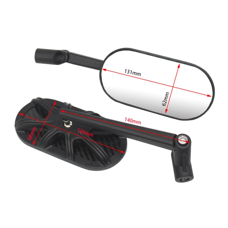 Motorcycle Side Mirror CNC Aluminum Alloy Carbon Fiber Reflective Rearview Mirror - Side Mirrors by PMC TechLife | Online Shopping South Africa | PMC TechLife | Buy Now Pay Later Mobicred