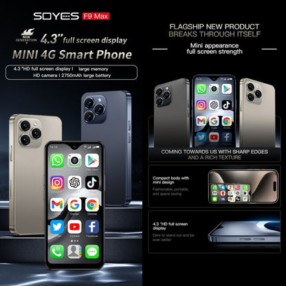 SOYES F9 Max, 4GB+64GB, 4.3 inch Android 12 MTK6762 Octa Core, Network: 4G, OTG, Dual SIM (Black) - SOYES by SOYES | Online Shopping South Africa | PMC Jewellery | Buy Now Pay Later Mobicred