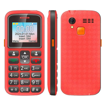 UNIWA M220 Elder Mobile Phone, 1.77 inch, 800mAh Battery, Network: 2G, SOS, LED Flashlight, FM, EU Plug (Red) - UNIWA by UNIWA | Online Shopping South Africa | PMC Jewellery | Buy Now Pay Later Mobicred