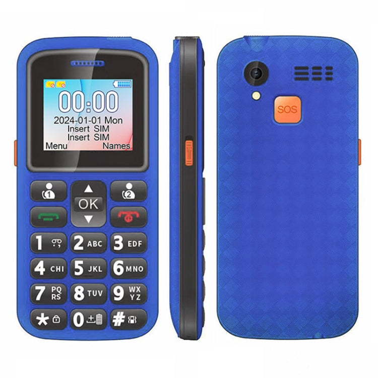 UNIWA M220 Elder Mobile Phone, 1.77 inch, 800mAh Battery, Network: 2G, SOS, LED Flashlight, FM, US Plug (Blue) - UNIWA by UNIWA | Online Shopping South Africa | PMC Jewellery | Buy Now Pay Later Mobicred