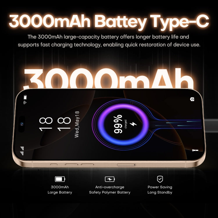 i16 Pro Max / A08A, 3GB+64GB, 6.73 inch Screen, Face Identification, Android 8.1 MTK6753 Octa Core, Network: 4G, Dual SIM, US Plug (Black) - free shipping - PMC Jewellery - Order now!