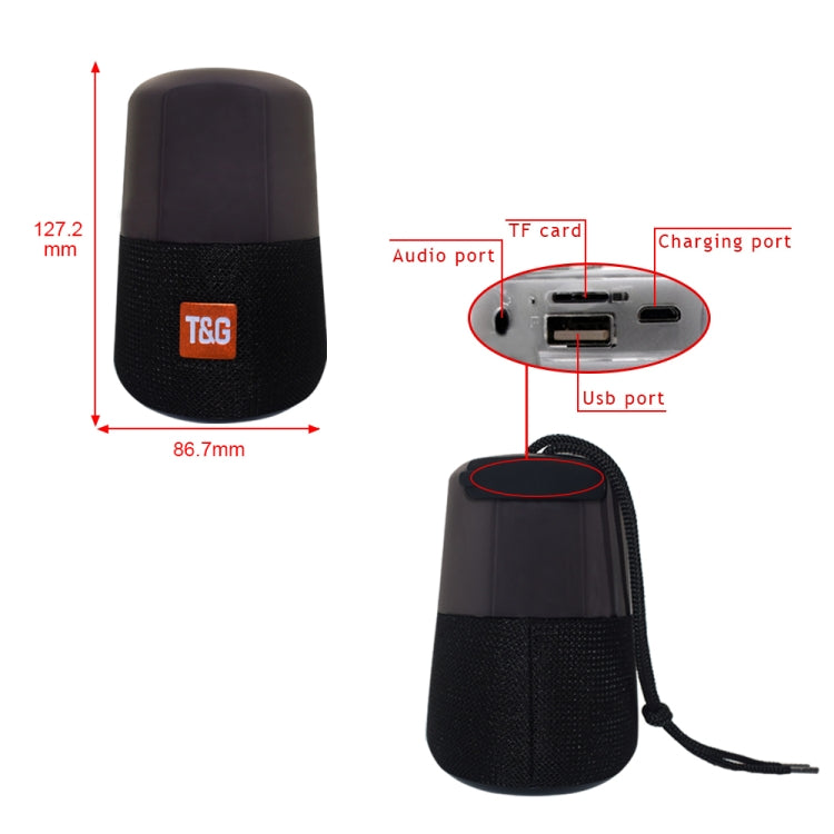 T&G TG168 Portable Wireless Bluetooth V5.0 Stereo Speaker with Handle, Built-in MIC, Support Flashing LED Light & TF Card & U Disk & AUX IN & FM(Red) - Desktop Speaker by T&G | Online Shopping South Africa | PMC Jewellery | Buy Now Pay Later Mobicred