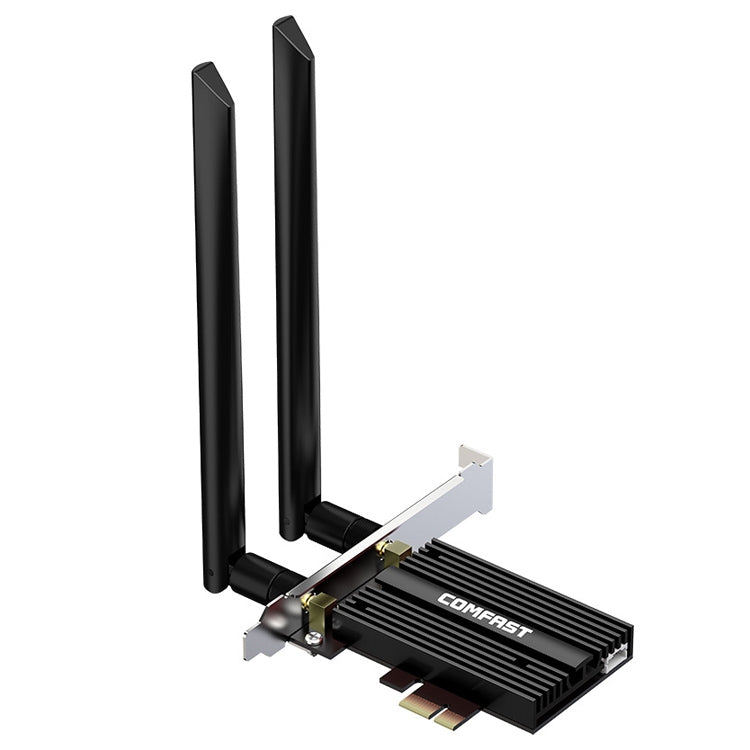 COMFAST CF-AX210 PRO 5374Mbps Tri-band + Bluetooth 5.2 Wireless WiFi6E PCI-E Network Card with Heat Sink - USB Network Adapter by COMFAST | Online Shopping South Africa | PMC Jewellery | Buy Now Pay Later Mobicred