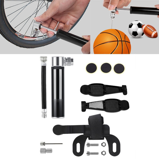 Manual Mini Portable Bicycle Aluminum Alloy Pump + Plastic glue-free tire patch + Tire lever (Black) - Bicycle Locks & Bicycle Pumps by PMC Jewellery | Online Shopping South Africa | PMC Jewellery | Buy Now Pay Later Mobicred