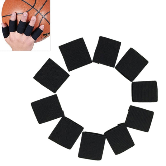 10 PCS Elastic Polyester Sports Finger Support Guards, Size: 3.5 x 3cm (Black) - Sports Safety by PMC Jewellery | Online Shopping South Africa | PMC Jewellery | Buy Now Pay Later Mobicred