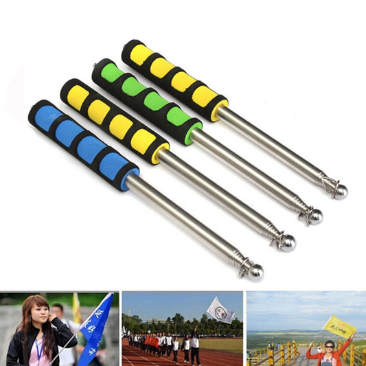 1.4M 7 Knots Telescopic Stainless Steel Rubber Sleeve Teaching Stick Guide Signal Flag, Random Color Delivery - Flagpoles & Flags by PMC Jewellery | Online Shopping South Africa | PMC Jewellery | Buy Now Pay Later Mobicred