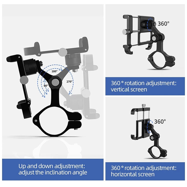 GUB Plus 11 Rotatable Bicycle Phone Holder(Titanium Color) - Holders by GUB | Online Shopping South Africa | PMC Jewellery | Buy Now Pay Later Mobicred