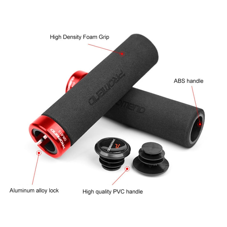 PROMEND GR-513 1 Pair Bicycle Antiskid Sweat-absorbing Sponge Grips Cover (Black Red) - Bicycle Grips by PROMEND | Online Shopping South Africa | PMC Jewellery