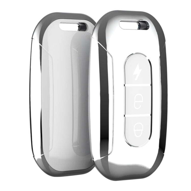 Electric Vehicle Key Electroplated TPU Case For AIMA C (White) - Car Key Cases by PMC TechLife | Online Shopping South Africa | PMC TechLife | Buy Now Pay Later Mobicred