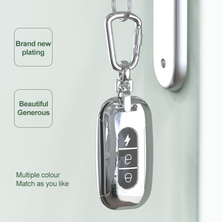 Electric Vehicle Key Electroplated TPU Case For AIMA C (White) - Car Key Cases by PMC TechLife | Online Shopping South Africa | PMC TechLife | Buy Now Pay Later Mobicred