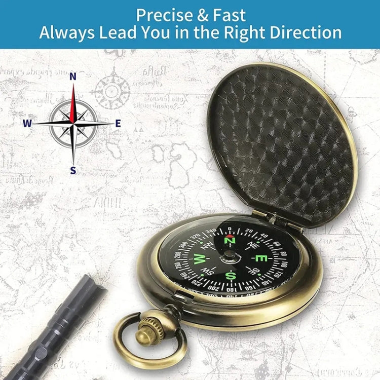 Nisa J35A Vintage Metal Flip Pocket Watch Compass - Hiking Meter by PMC TechLife | Online Shopping South Africa | PMC TechLife | Buy Now Pay Later Mobicred