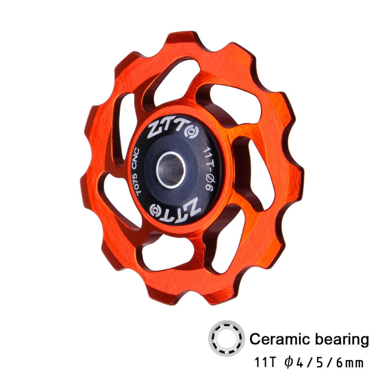 ZTTO 11T 4/5/6 MM Bicycle Derailleur Ceramic Bearing Bicycle Accessories (Red) - Guide wheels by ZTTO | Online Shopping South Africa | PMc TechLife | Buy Now Pay Later Mobicred