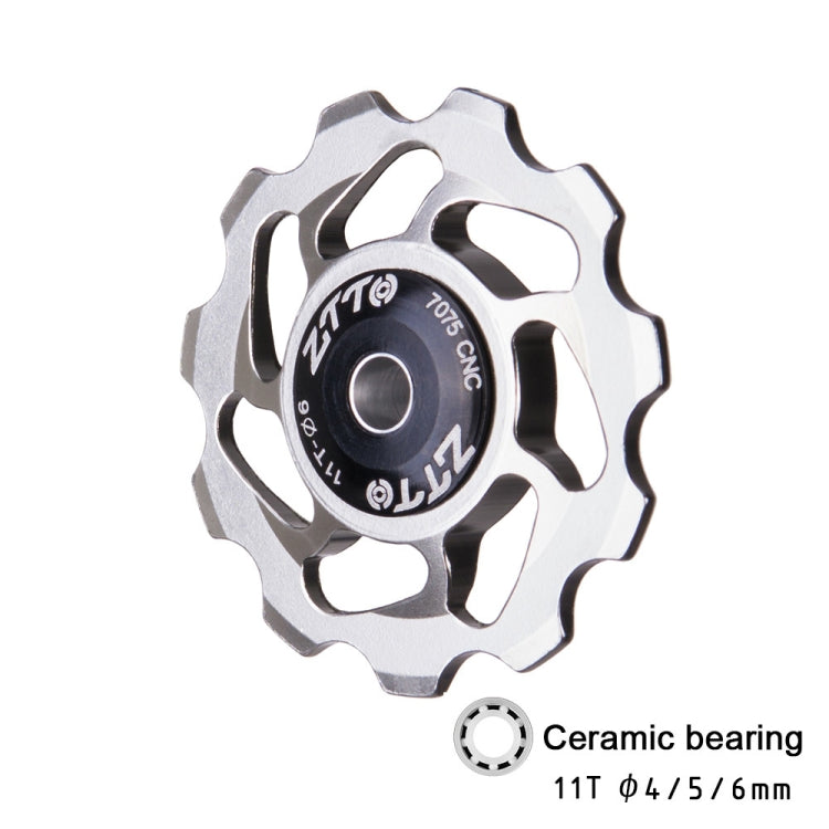 ZTTO 11T 4/5/6 MM Bicycle Derailleur Ceramic Bearing Bicycle Accessories (Silver) - Guide wheels by ZTTO | Online Shopping South Africa | PMc TechLife | Buy Now Pay Later Mobicred
