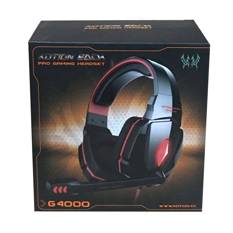 KOTION EACH G4000 Stereo Gaming Headphone Headset Headband with Mic Volume Control LED Light for PC Gamer,Cable Length: About 2.2m(Blue + Black) - Multimedia Headset by KOTION EACH | Online Shopping South Africa | PMC Jewellery | Buy Now Pay Later Mobicred