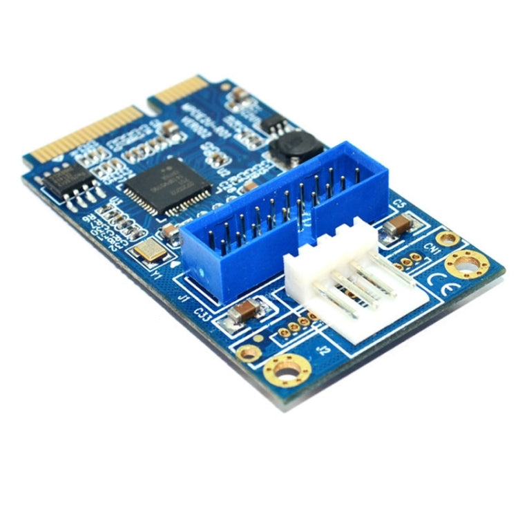 MINI PCI-E to USB 3.0 Front 19 Pin Desktop PC Expansion Card with 4 Pin Power Connection Port (Blue) -  by PMC Jewellery | Online Shopping South Africa | PMC Jewellery | Buy Now Pay Later Mobicred