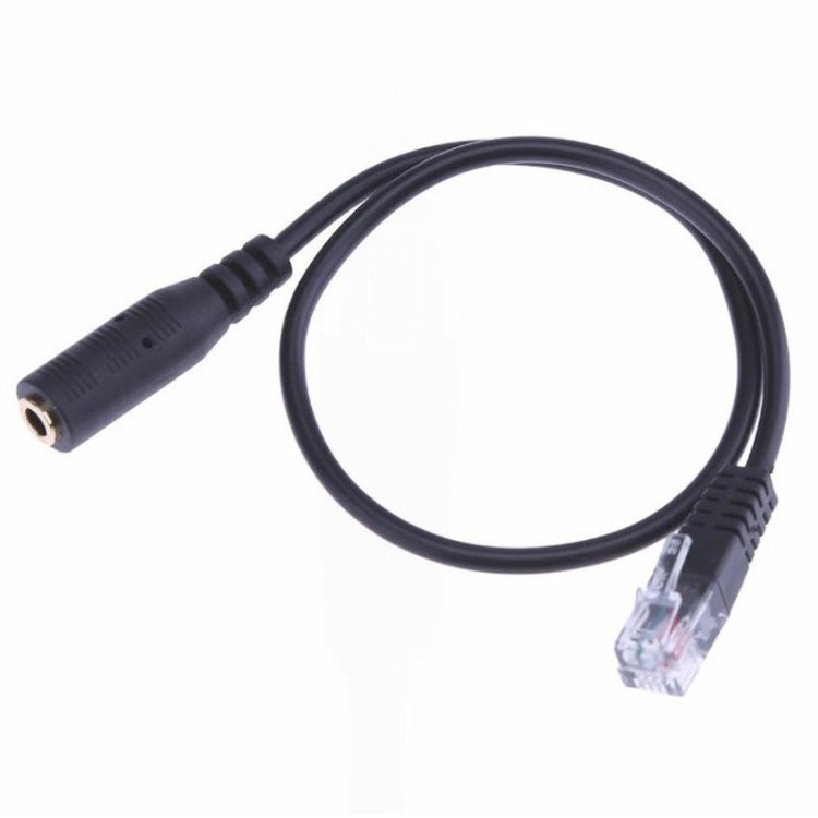 3.5mm Jack to RJ9 PC / Mobile Phones Headset to Office Phone Adapter Convertor Cable, Length: 32cm(Black) - Others by PMC TechLife | Online Shopping South Africa | PMC TechLife | Buy Now Pay Later Mobicred