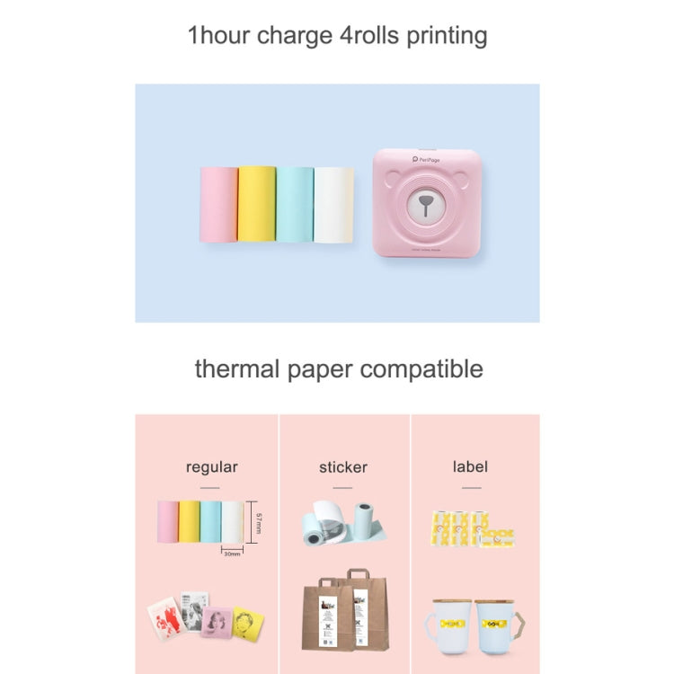 Peripage A6 Portable Inkless Pocket Thermal Bluetooth Printer(Pink) - Printer by PMC TechLife | Online Shopping South Africa | PMC TechLife | Buy Now Pay Later Mobicred