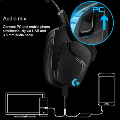 Logitech G633S Dolby 7.1 Surround Sound Stereo Colorful Lighting Noise Reduction Competition Gaming Wired Headset - Multimedia Headset by Logitech | Online Shopping South Africa | PMC Jewellery | Buy Now Pay Later Mobicred