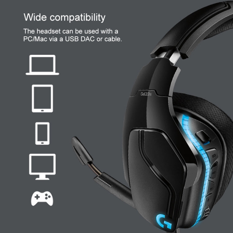 Logitech G633S Dolby 7.1 Surround Sound Stereo Colorful Lighting Noise Reduction Competition Gaming Wired Headset - Multimedia Headset by Logitech | Online Shopping South Africa | PMC Jewellery | Buy Now Pay Later Mobicred