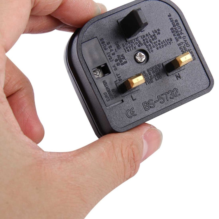 BS-5732 Portable EU Plug to UK Plug Adapter Power Socket Travel Converter with Fuse - Plug Adaptor by PMC TechLife | Online Shopping South Africa | PMC TechLife