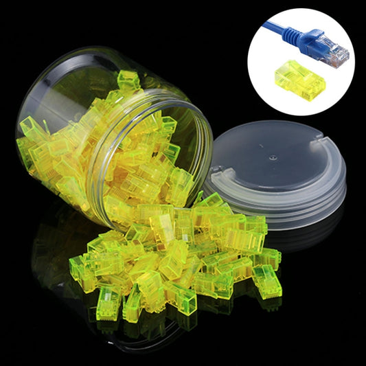 100 PCS Anpwoo Amp01 RJ45 Connector Modular Plug(Yellow) - Lan Cable and Tools by PMC Jewellery | Online Shopping South Africa | PMC Jewellery | Buy Now Pay Later Mobicred