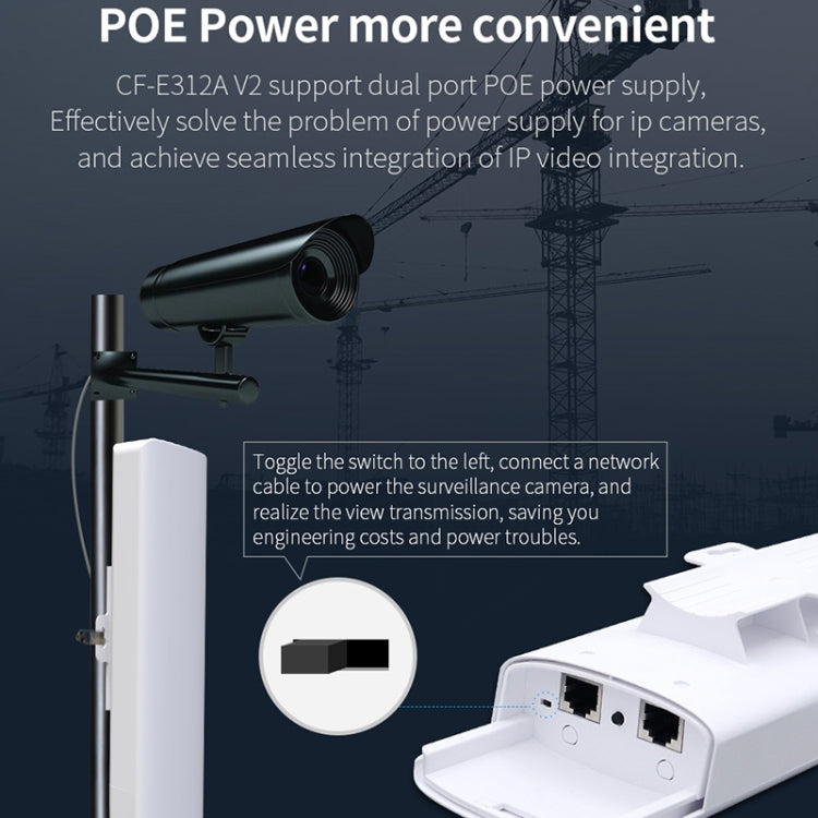COMFAST CF-E312A Qualcomm AR9344 5.8GHz 300Mbps/s Outdoor ABS Wireless Network Bridge with POE Adapter - free shipping - PMC TechLife - Order now!