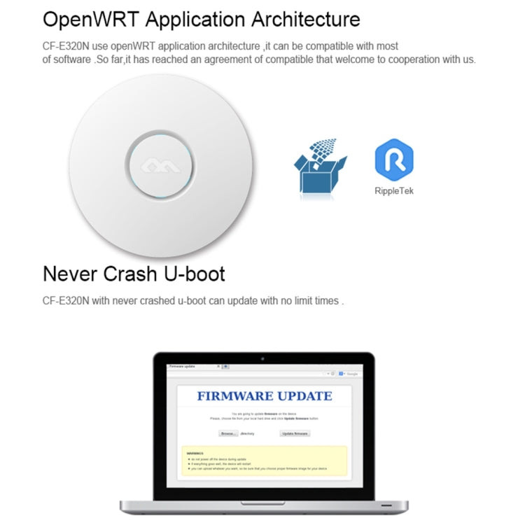 COMFAST CF-E320N MTK7620N 300Mbps/s UFO Shape Wall Ceiling Wireless WiFi AP / Repeater with 7 Colors LED Indicator Light & 48V POE Adapter, Got CE / ROHS / FCC / CCC Certification - Network Hardware by COMFAST | Online Shopping South Africa | PMC Jewellery | Buy Now Pay Later Mobicred