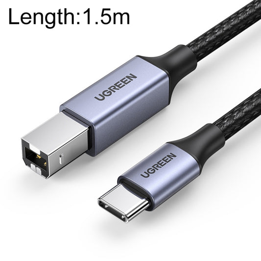 Ugreen Type-C / USB-C to Type-B Printer Nylon Braid Connect Data Cable, Length: 1.5m - USB Cable by UGREEN | Online Shopping South Africa | PMC Jewellery | Buy Now Pay Later Mobicred