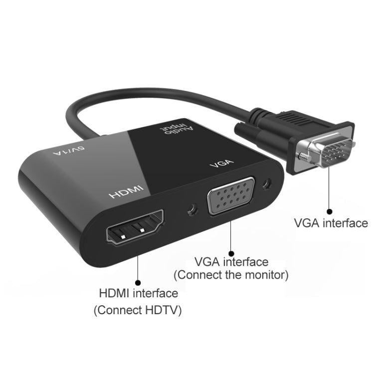 Onten 5138HV 1080P VGA to HDMI + VGA Adapter with Audio - Adapter by Onten | Online Shopping South Africa | PMC Jewellery | Buy Now Pay Later Mobicred