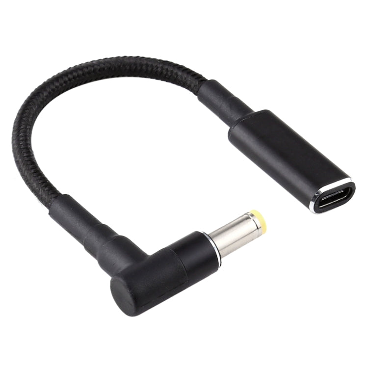 PD 100W 18.5-20V 5.5 x 2.5mm Elbow to USB-C / Type-C Adapter Nylon Braid Cable - Universal Power Adapter by PMC TechLife | Online Shopping South Africa | PMC TechLife