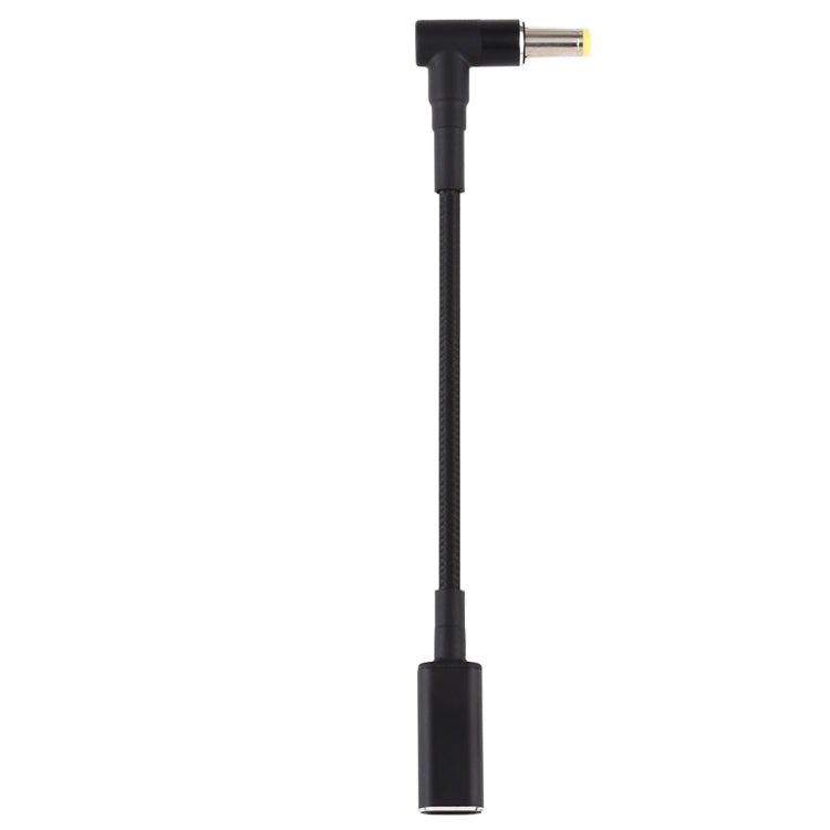 PD 100W 18.5-20V 5.5 x 2.5mm Elbow to USB-C / Type-C Adapter Nylon Braid Cable - Universal Power Adapter by PMC TechLife | Online Shopping South Africa | PMC TechLife