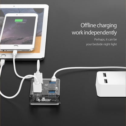 ORICO MH4U-100 USB 3.0 Transparent Desktop HUB with 100cm Micro USB Cable - USB 3.0 HUB by ORICO | Online Shopping South Africa | PMC Jewellery | Buy Now Pay Later Mobicred