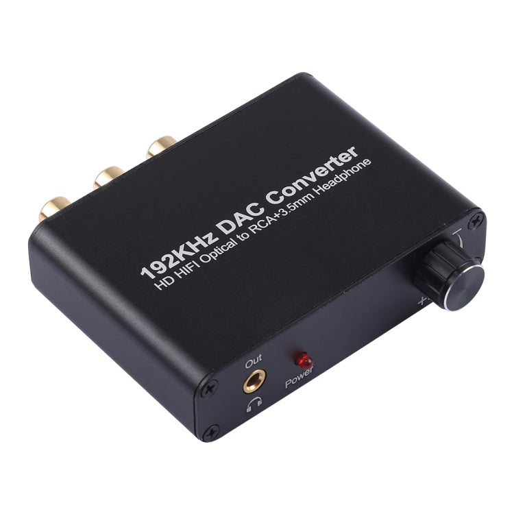 192KHz DAC Converter HD HIFI Optical to RCA+3.5mm Headphone 5.1 Channel Digital Audio Converter with Volume Control - Audio Signal Switcher by PMC Jewellery | Online Shopping South Africa | PMC Jewellery | Buy Now Pay Later Mobicred