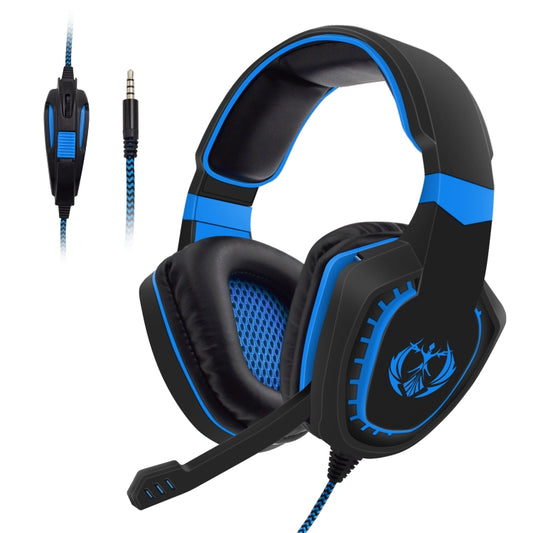 SADES AH-28 3.5mm Plug Wire-controlled Noise Reduction E-sports Gaming Headset with Retractable Microphone, Cable Length: 2m(Black Blue) - Multimedia Headset by SADES | Online Shopping South Africa | PMC Jewellery | Buy Now Pay Later Mobicred