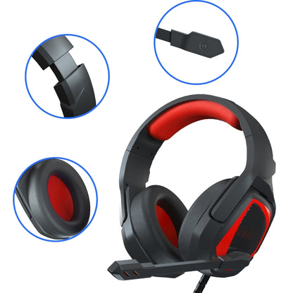 SADES MH602 3.5mm Plug Wire-controlled E-sports Gaming Headset with Retractable Microphone, Cable Length: 2.2m(Black Red) - Multimedia Headset by SADES | Online Shopping South Africa | PMC Jewellery | Buy Now Pay Later Mobicred