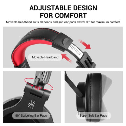 OneOdio A71 Head-mounted Noise Reduction Wired Headphone with Microphone(Red Black) - Multimedia Headset by OneOdio | Online Shopping South Africa | PMC Jewellery | Buy Now Pay Later Mobicred