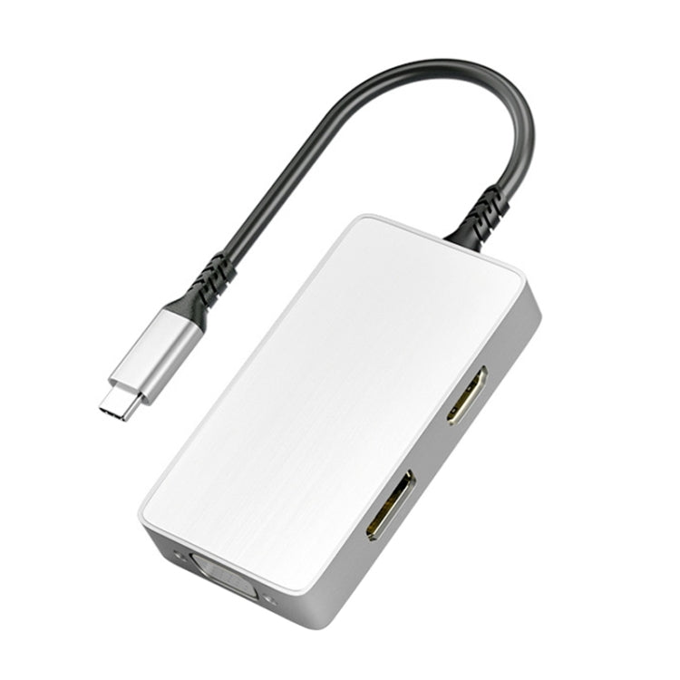 ULT-unite 5 in 1 USB-C / Type-C to 3.5mm Audio + VGA + DP + HDMI + PD Port Multifunctional HUB Adapter(White) - USB HUB by ult-unite | Online Shopping South Africa | PMC Jewellery | Buy Now Pay Later Mobicred