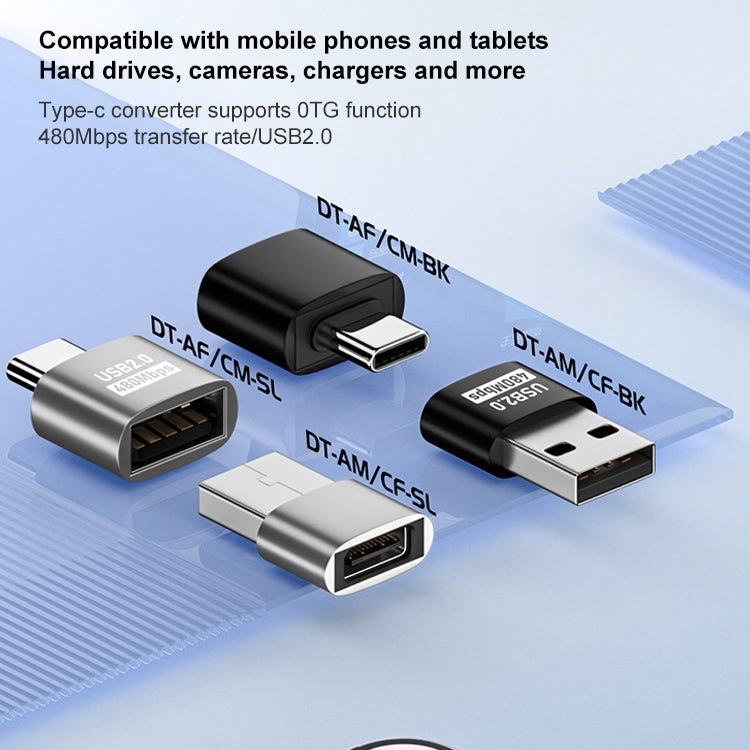 USB 2.0 Female to Type-C Male Adapter (Black) - Cable & Adapters by PMC TechLife | Online Shopping South Africa | PMC TechLife | Buy Now Pay Later Mobicred