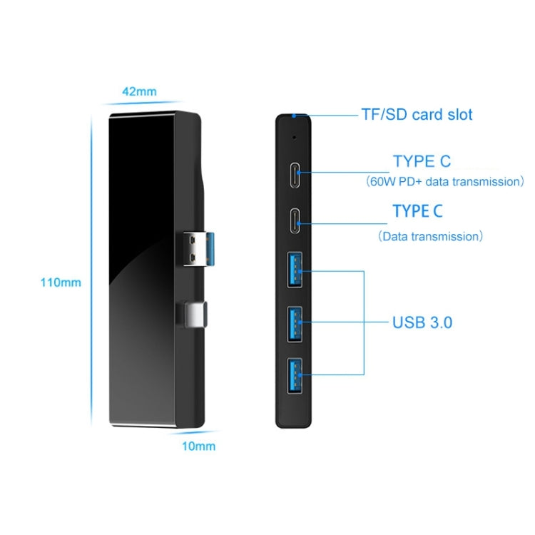 Rocketek SH867 USB 3.0 x 3 + Type-C x 2 HUB Adapter - free shipping - PMC Jewellery - Order now!