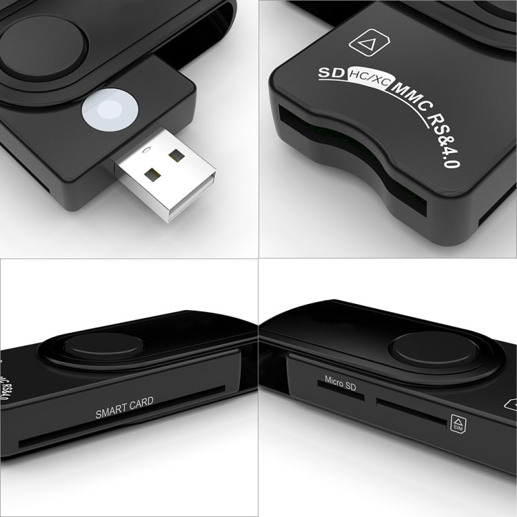 Rocketek CR310-B USB3.0 Multi-function IC Smart Card / SD / TF / SIM Card Reader -  by ROCKETEK | Online Shopping South Africa | PMC Jewellery | Buy Now Pay Later Mobicred