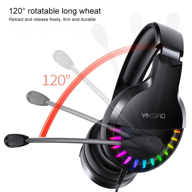 YINDIAO Q2 Head-mounted Wired Gaming Headset with Microphone, Version: Single USB Sound Card(White) - free shipping - PMC Jewellery - Order now!