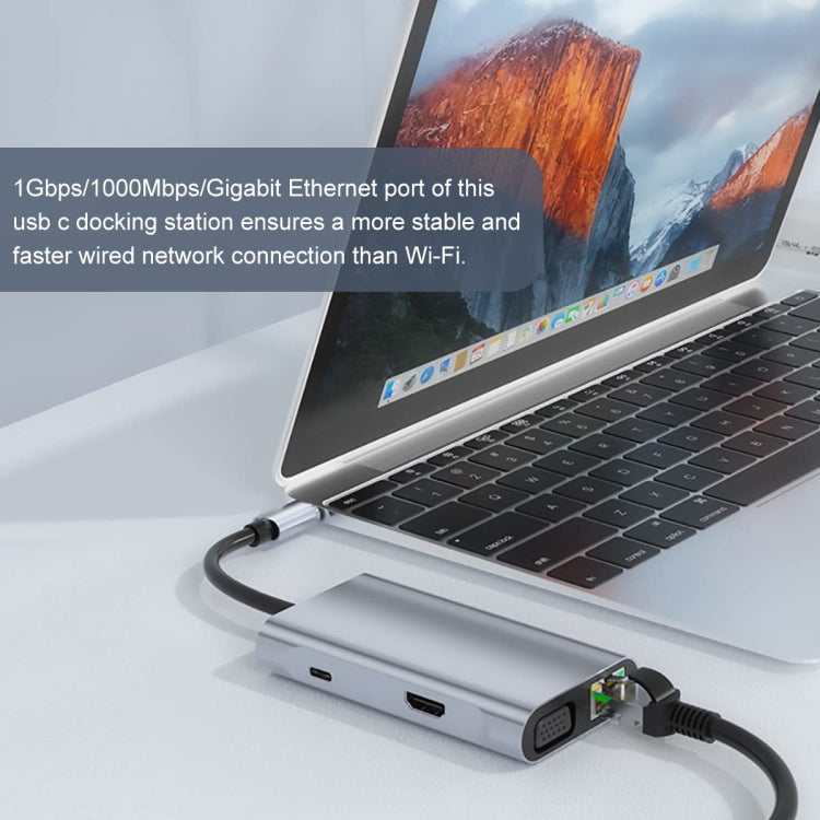 BYL-2111 7 in 1 USB-C / Type-C to USB Docking Station HUB Adapter (Silver) - USB HUB by PMC Jewellery | Online Shopping South Africa | PMC Jewellery | Buy Now Pay Later Mobicred