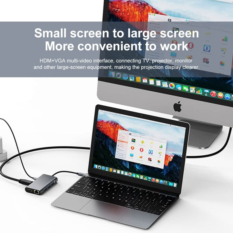 BYL-2111 7 in 1 USB-C / Type-C to USB Docking Station HUB Adapter (Silver) - USB HUB by PMC Jewellery | Online Shopping South Africa | PMC Jewellery | Buy Now Pay Later Mobicred