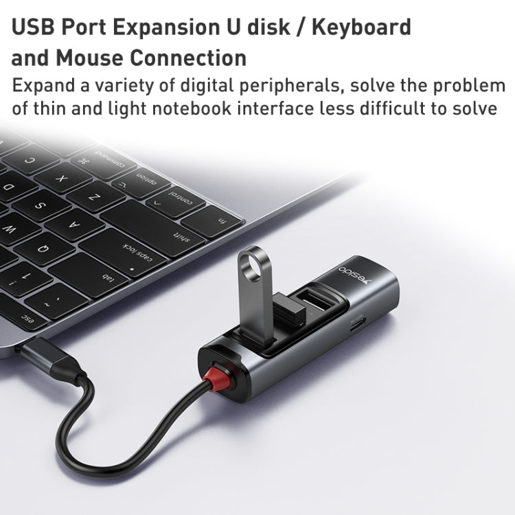 Yesido HB22 5 in 1 USB-C / Type-C Multifunction Docking Station HUB Adapter - USB HUB by Yesido | Online Shopping South Africa | PMC Jewellery | Buy Now Pay Later Mobicred