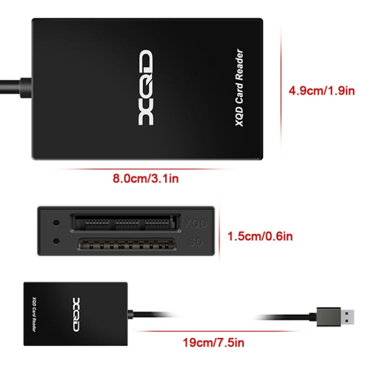 Rocketek CR312-A USB3.0 SD / XQD 2 in 1 Card Reader -  by ROCKETEK | Online Shopping South Africa | PMC Jewellery | Buy Now Pay Later Mobicred