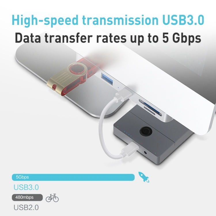 Rocketek HC413 Type-C + USB3.0 x 2 + SD / TF Card Reader HUB Adapter - USB 3.0 HUB by ROCKETEK | Online Shopping South Africa | PMC Jewellery | Buy Now Pay Later Mobicred