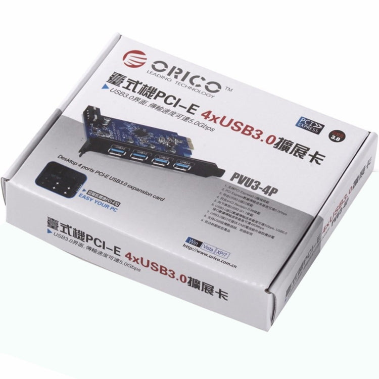 ORICO PVU3-4P 4 Ports USB3.0 PCI Express Card for Desktop(Black) - free shipping - PMC Jewellery - Order now!